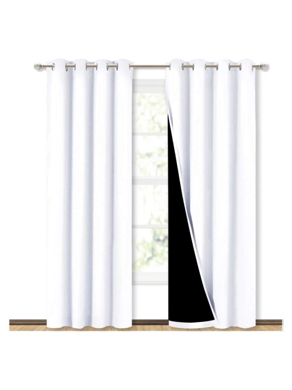 100% Blackout Curtain Panels 84 Inch Grommet Thermal Insulated 2 Pack
